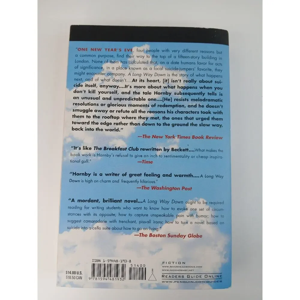A LONG WAY DOWN Nick Hornby 2005 Paperback Dark Humor *